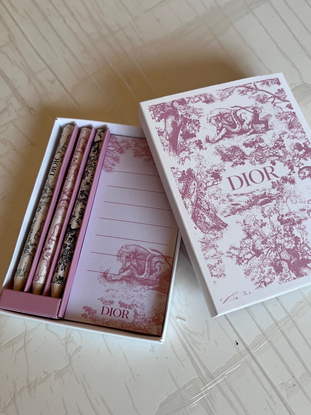 Dior Pink and White mini Stationery Gift Set